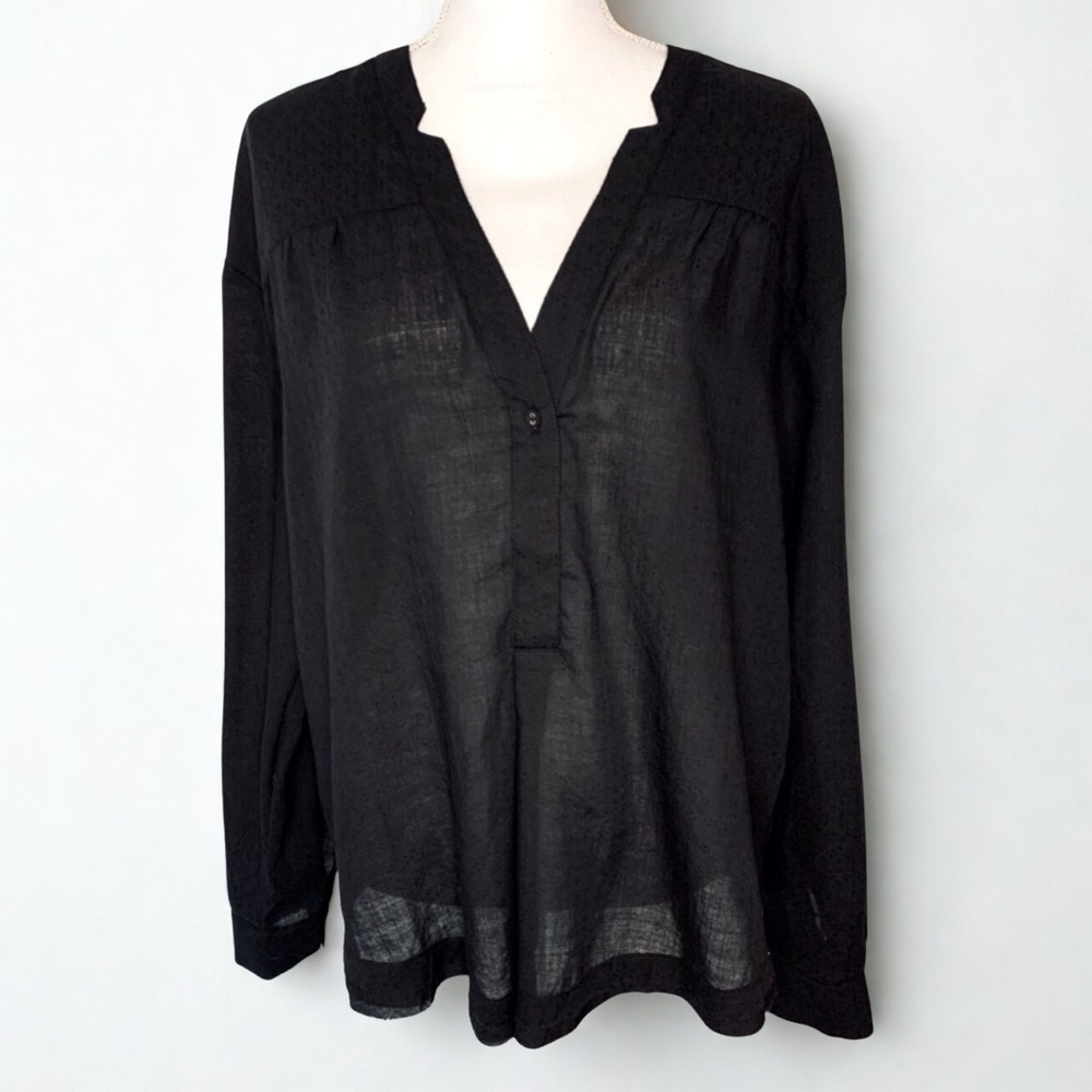 NWT LovesStitch Black Top Blouse Women‎ Size Large
